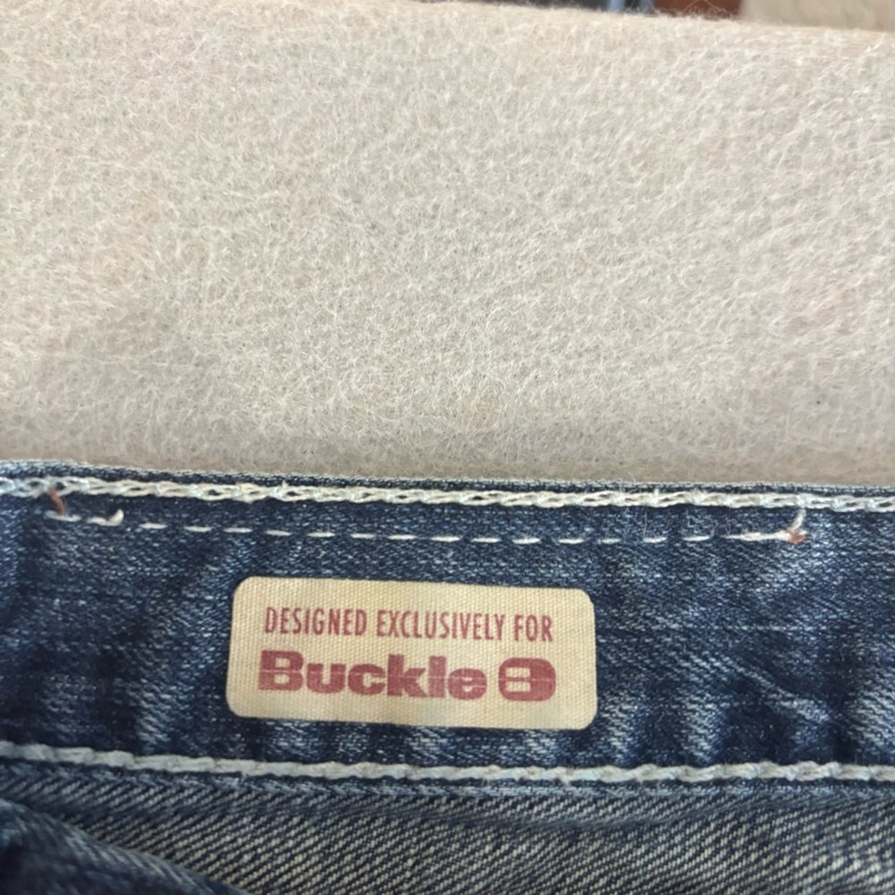 Big Star Pioneer Regular Boot Cut Jeans Men’s 34R Blue Distressed Buckle - Picture 4 of 10